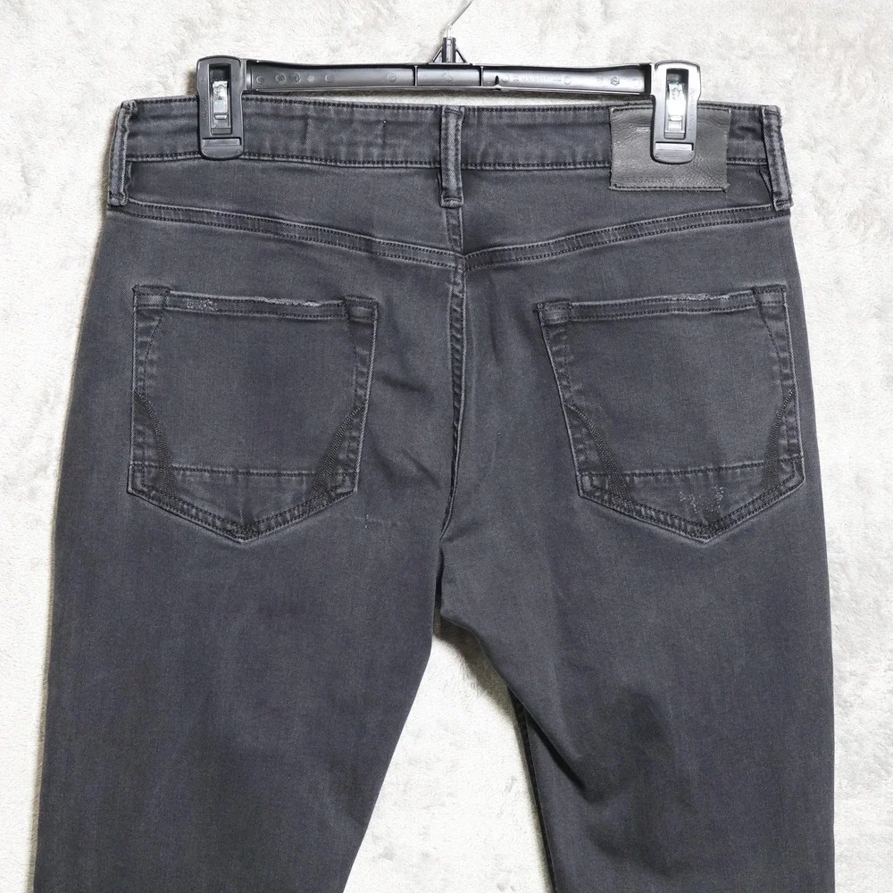AllSaints Jeans Mens 31x31 Black Rex Damaged Skinny Slim Stretch Distressed
